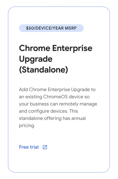 Chrome Enterprise upgrade stand-alone